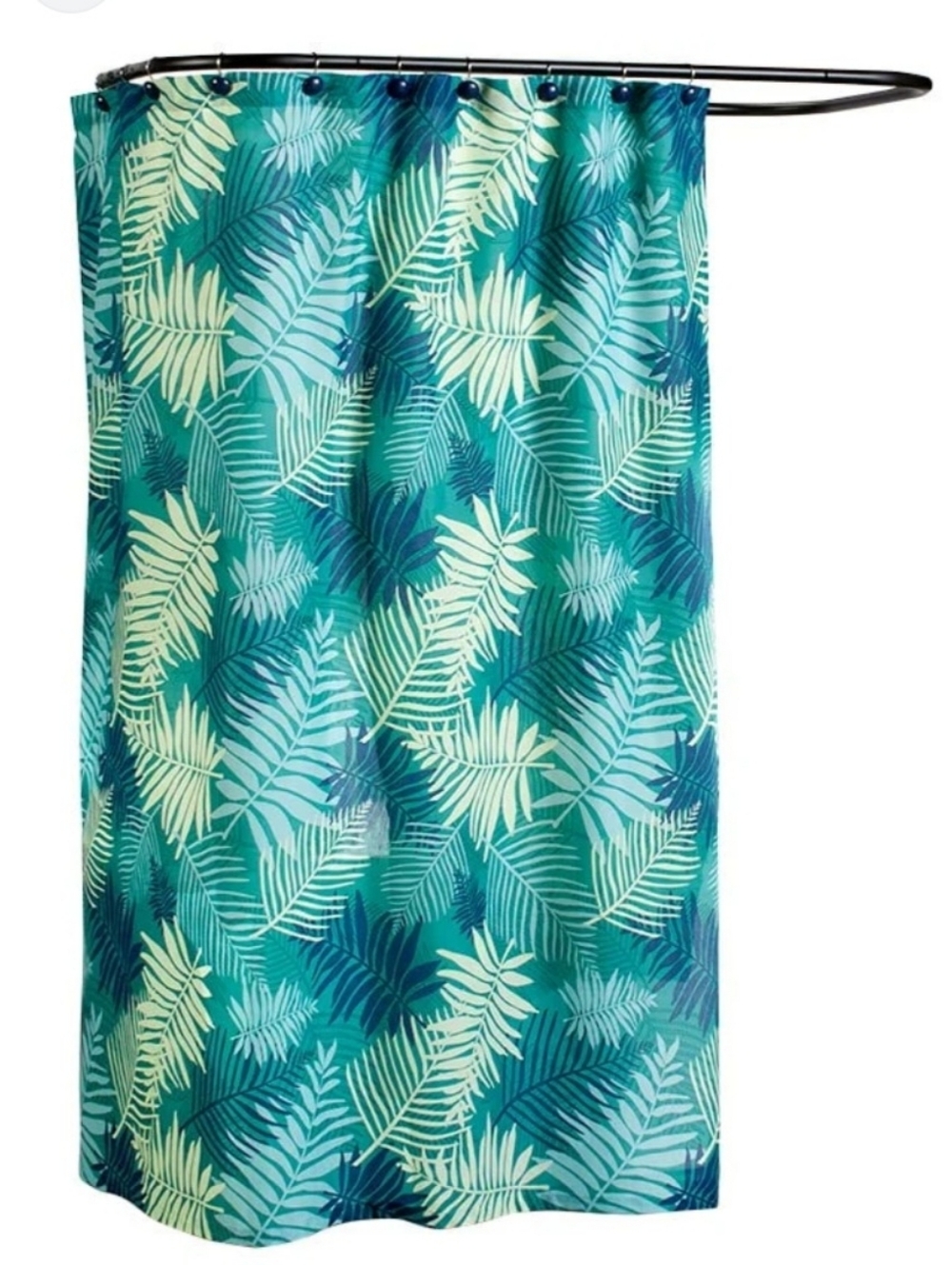 Tropical Palm Leaf Shower Curtain New 72x72 - Home Bath - Picture 7 of 11